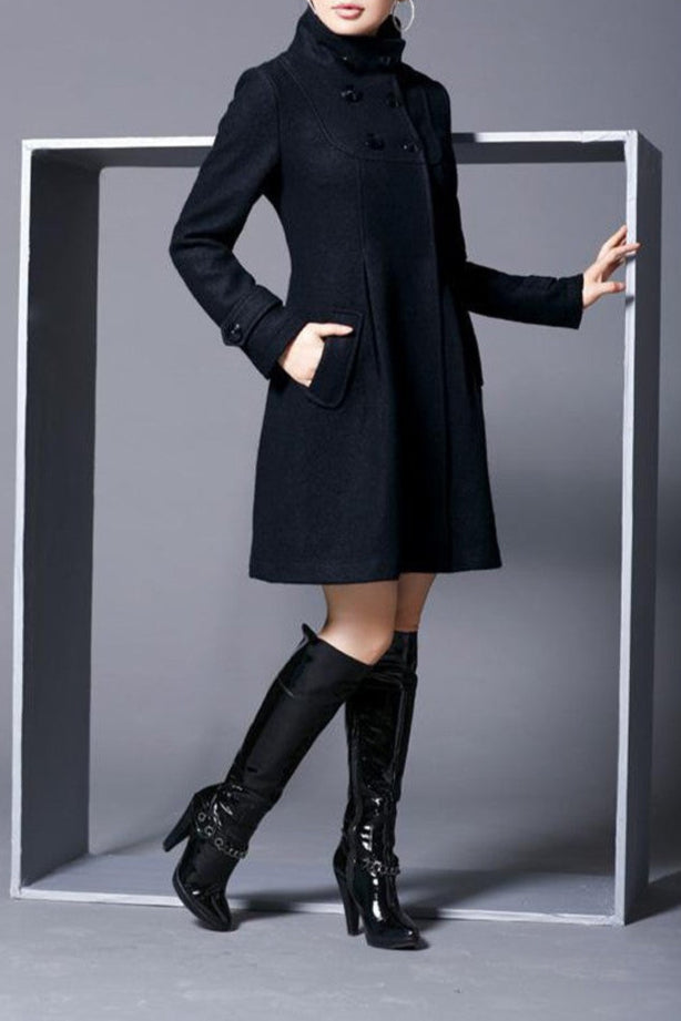 Saphir d’Hiver | MANTEAU EN LAINE ÉLÉGANT AVEC CAPUCHE