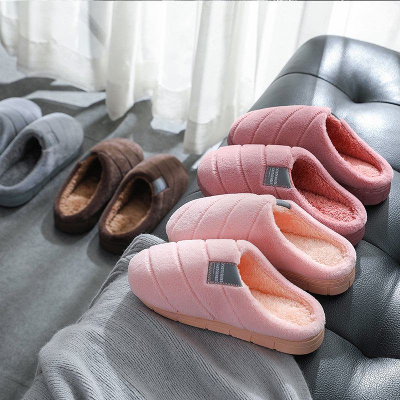 Chaussons en coton chauds et épais antidérapants