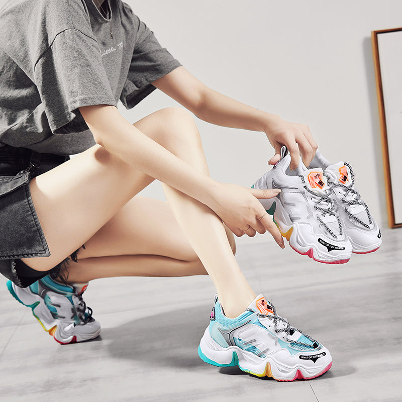 Baskets d'été à semelle arc-en-ciel pour femmes