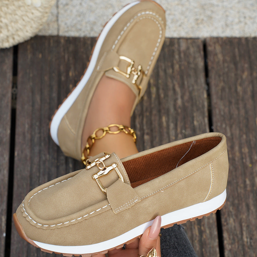 MilaSoft Khaki Moccasins