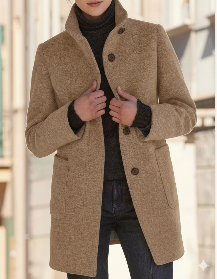 Manteau Laine Élégant Femme – Chic Automne/Hiver